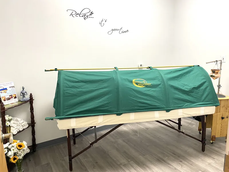 Swedana steam therapy at Minute Wonder Ayurveda, San Ramon, detail 5